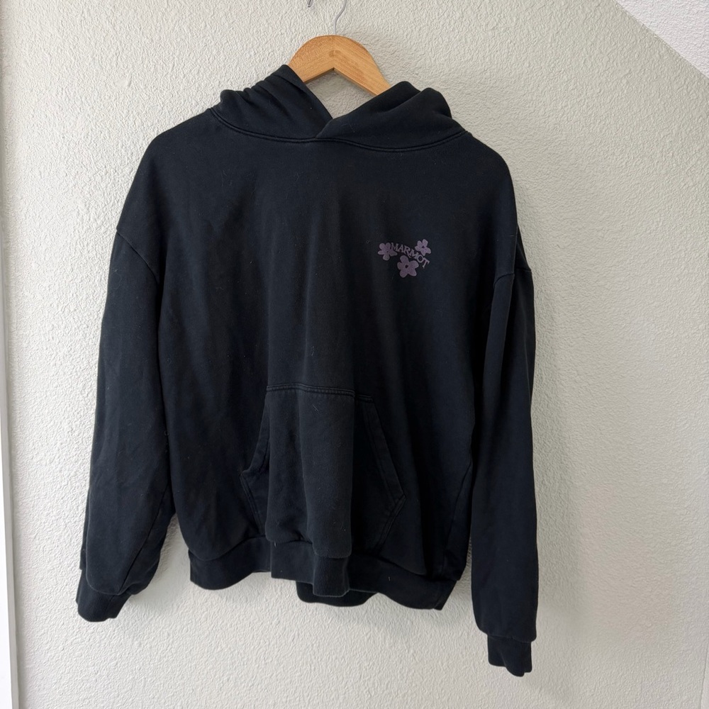 Marmot Black Sweatshirt with Pink Floral Design